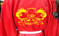 Customized boxing robes Designed Sanda combat suits Supply martial arts robes Appearance jersey cloaks Punch center Spinning satin Costume price  SKF008 detail view-1